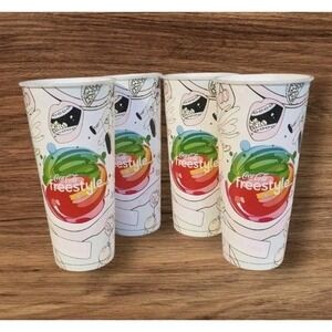 AMC Freestyle Color Changing Cups Graffiti Icee Coca Cola Set Of 4 Beverage Soda